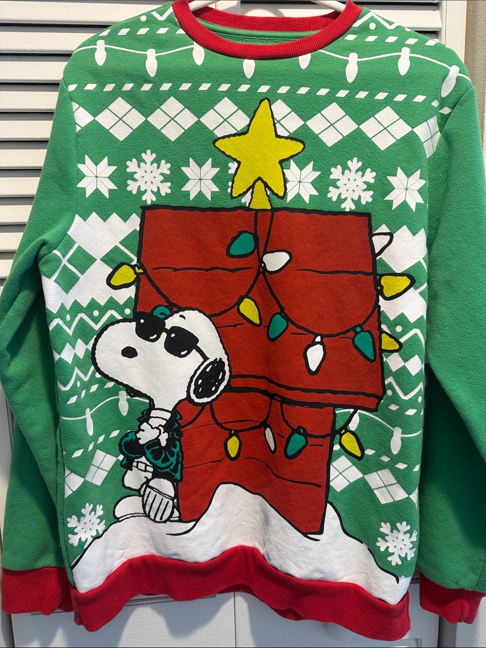 Peanuts Snoopy Christmas Sweatshirt in size Large.